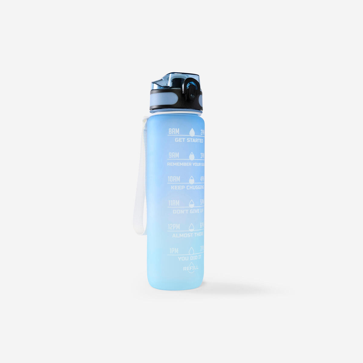 Gourde de fitness motivation 1 litre -  bleu