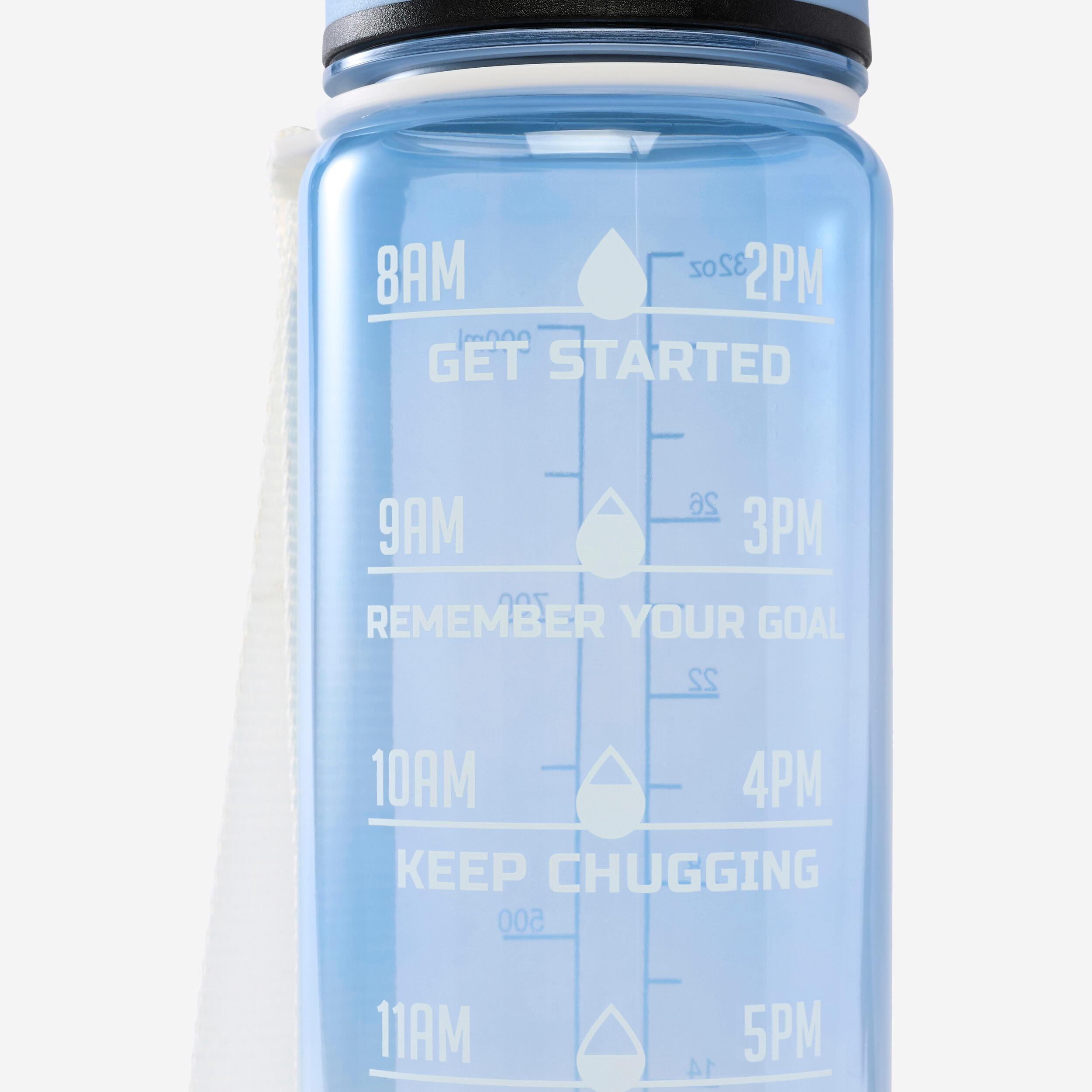 1 Litre Fitness Bottle Motivation - Blue 5/6