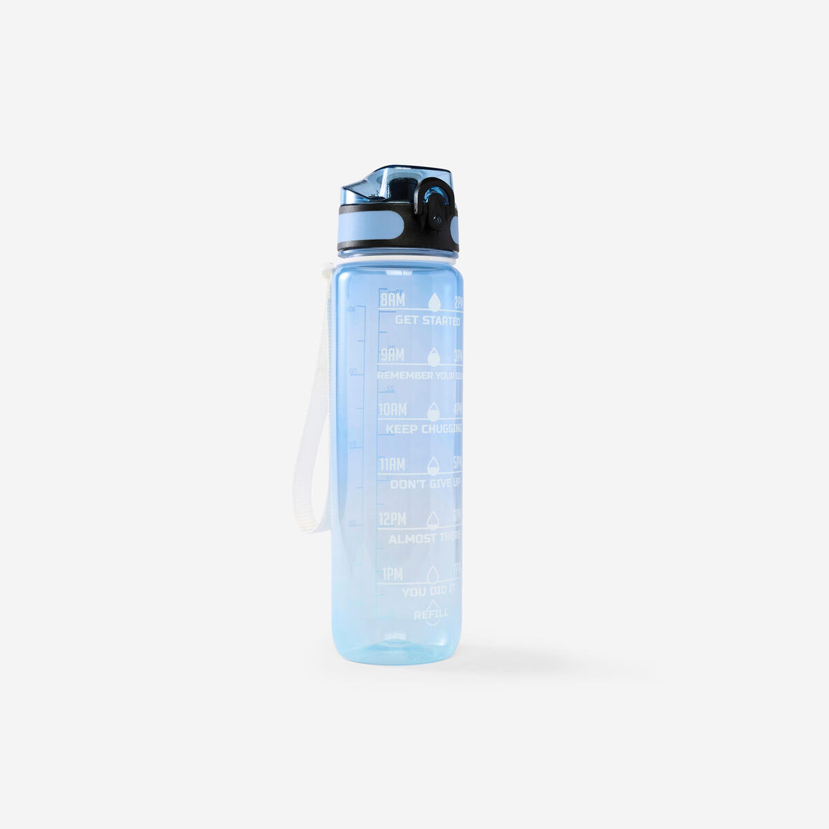 Gourde de fitness motivation 1 litre -  bleu