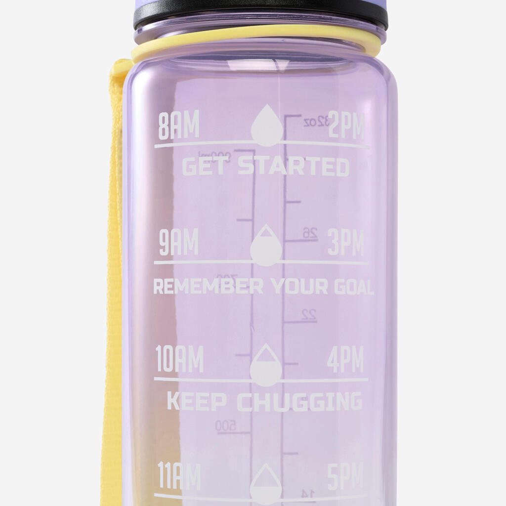 Fitness Bottle Motivation 1 L - Raspberry