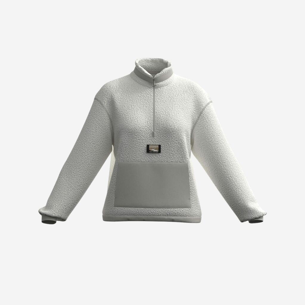 Women's Sherpa Mountain Hiking Fleece MH100 1/2 Zip - Beige