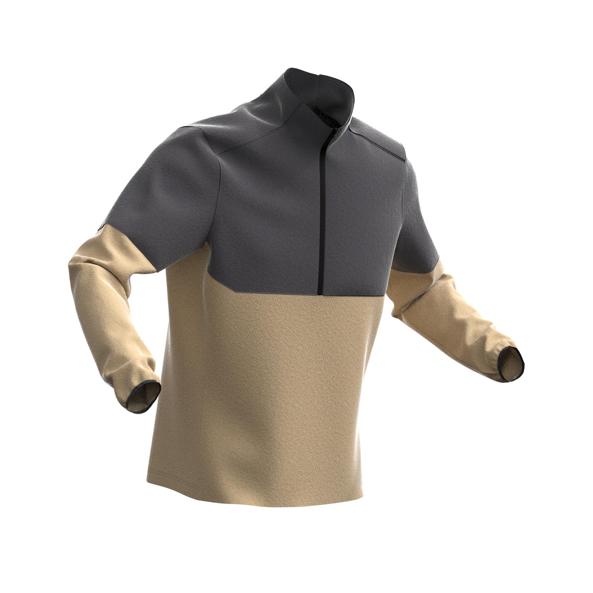 Forro polar senderismo montaña hombre - MH500 1/2 cremallera beige  7/8