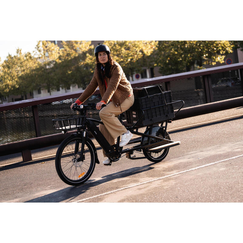 Bicicletă cargo electrică longtail încărcare spate R500E Verde deschis