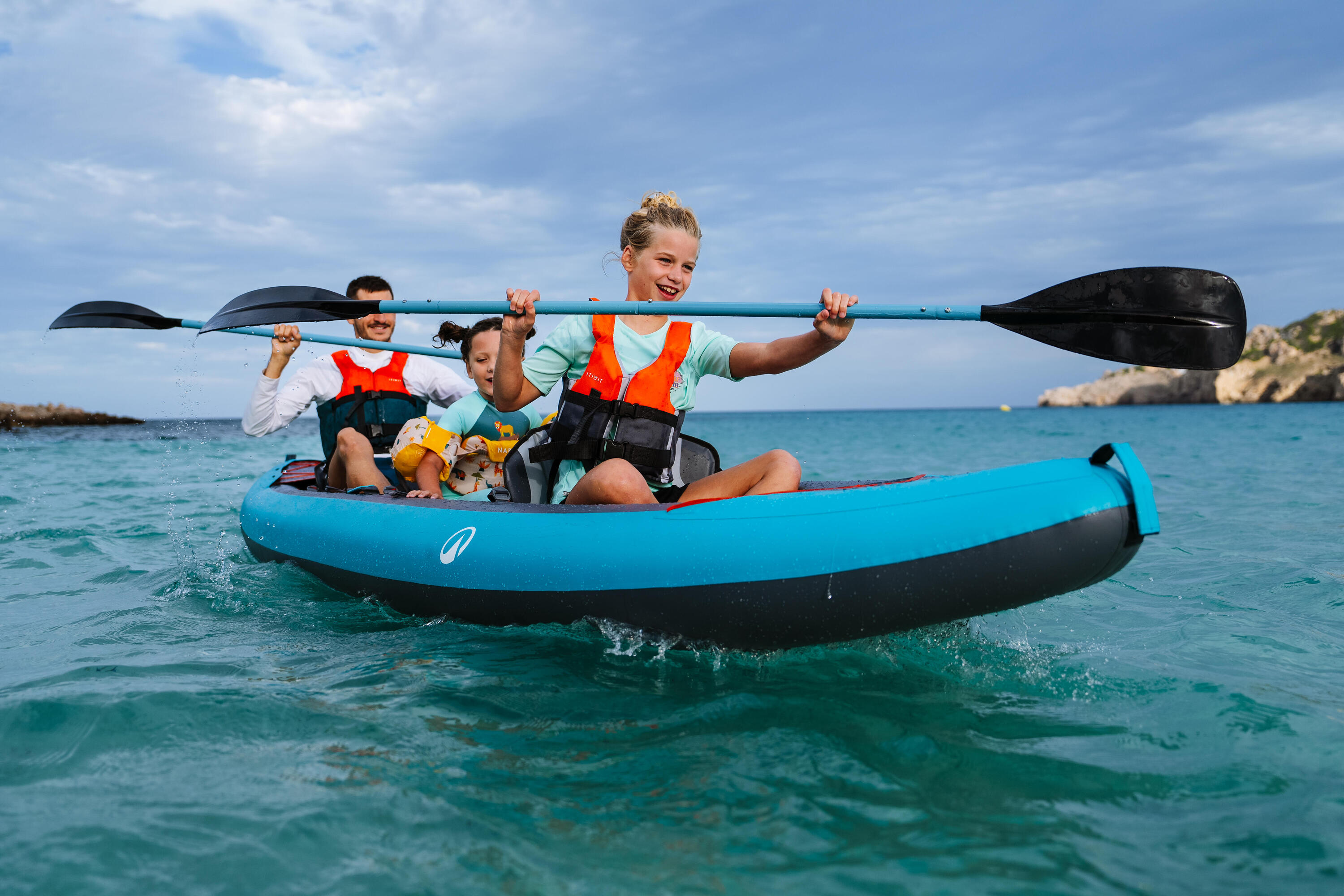 Pagaie de kayak en 4 parties 215 cm, 100 18/18