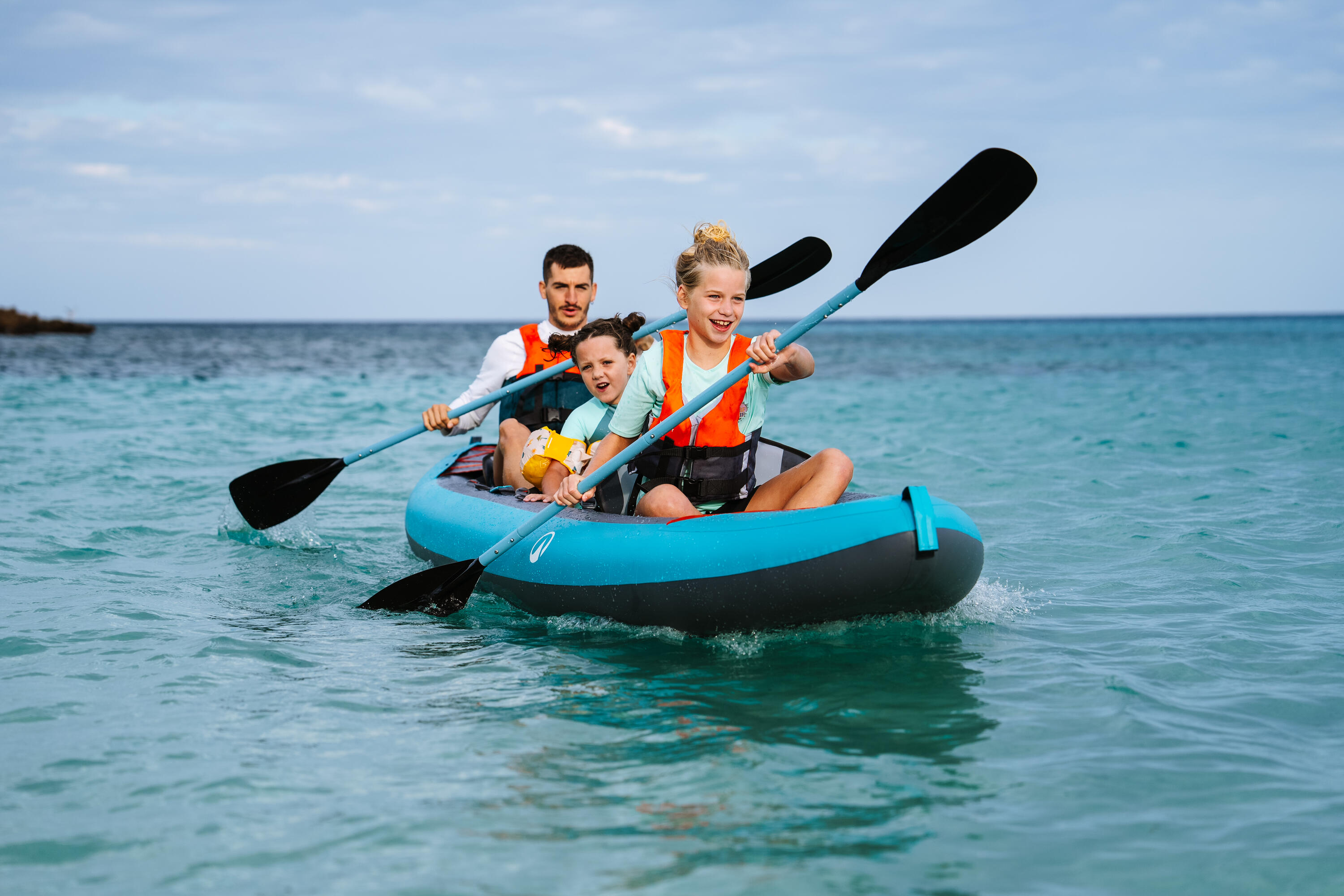 Pagaie de kayak en 4 parties 215 cm, 100 9/18