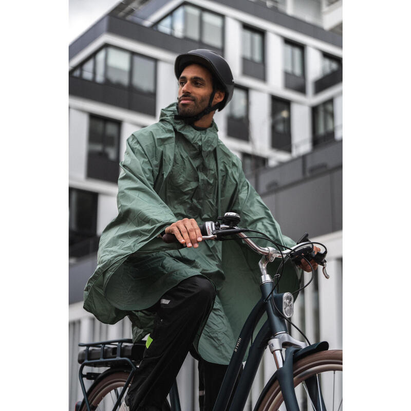 Surpantalon pluie vélo ville  avec couvre-chaussures intégrés 100, noir