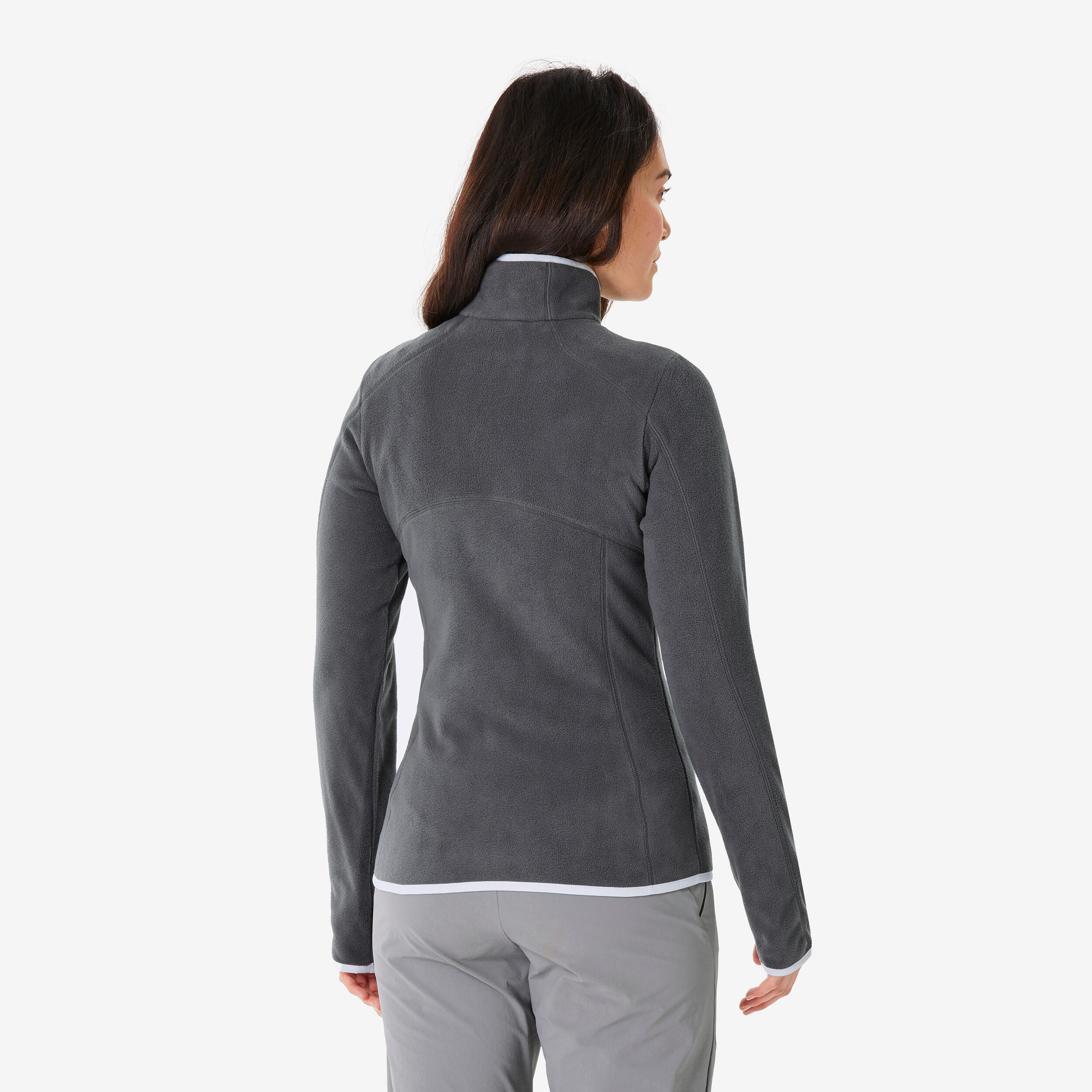 Veste Polaire de randonnée montagne Femme, Columbia Riverplace grise 3/5