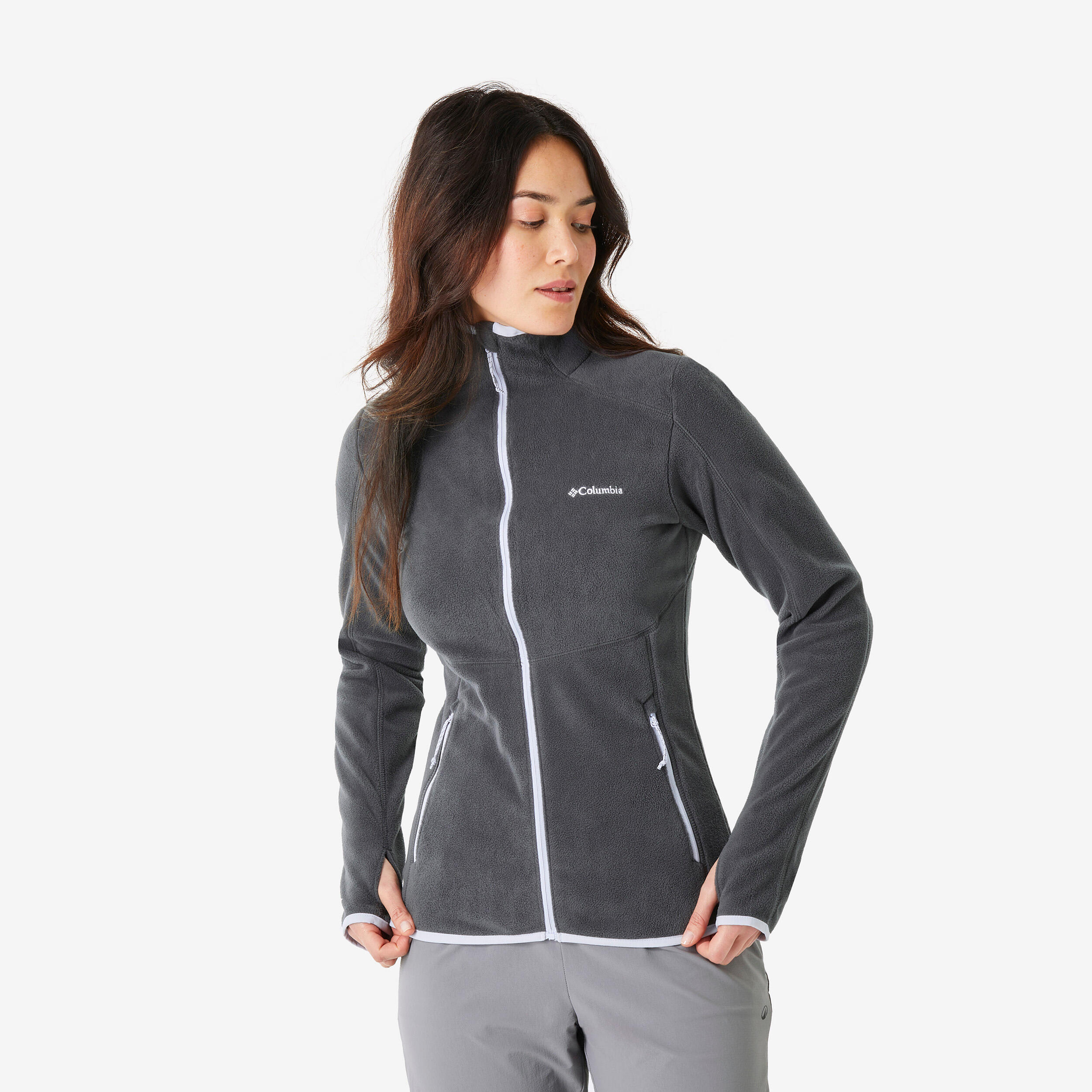Veste Polaire de randonnée montagne Femme, Columbia Riverplace grise 1/5