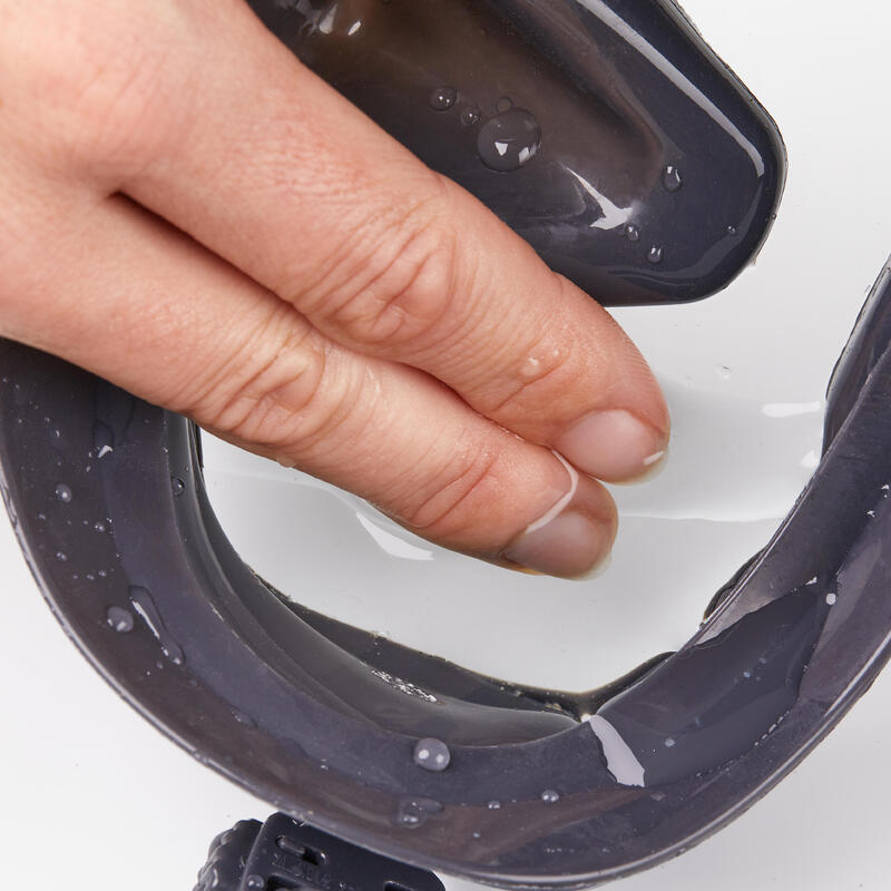 Masque de plongée anti buée - 100 Mono sangle silicone Noir Gris