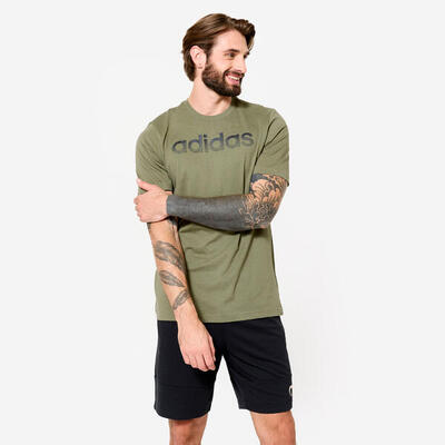 T-shirt ADIDAS uomo palestra regular fit cotone verde militare