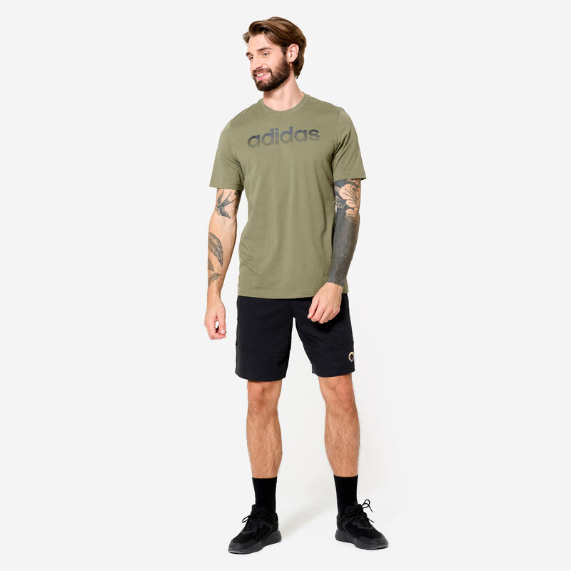 Fitness T-shirt voor heren olijfgroen
