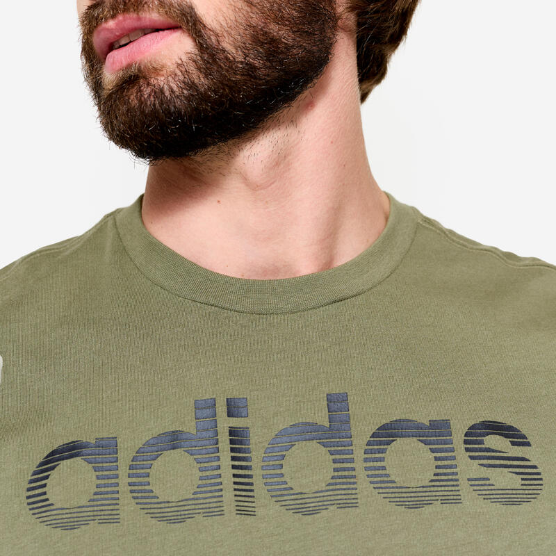 Fitness T-shirt voor heren olijfgroen
