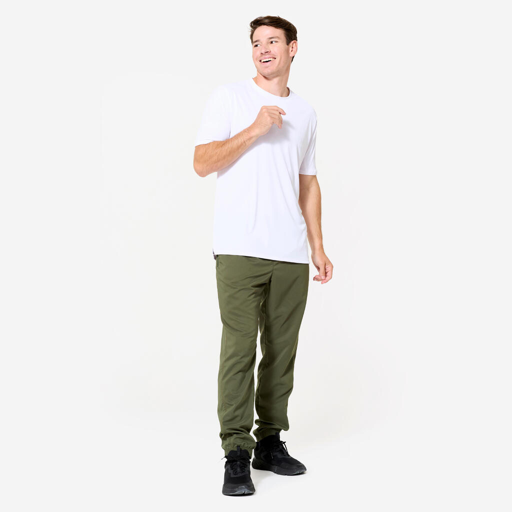 Pantalon de fitness respirant regular homme, vert kaki