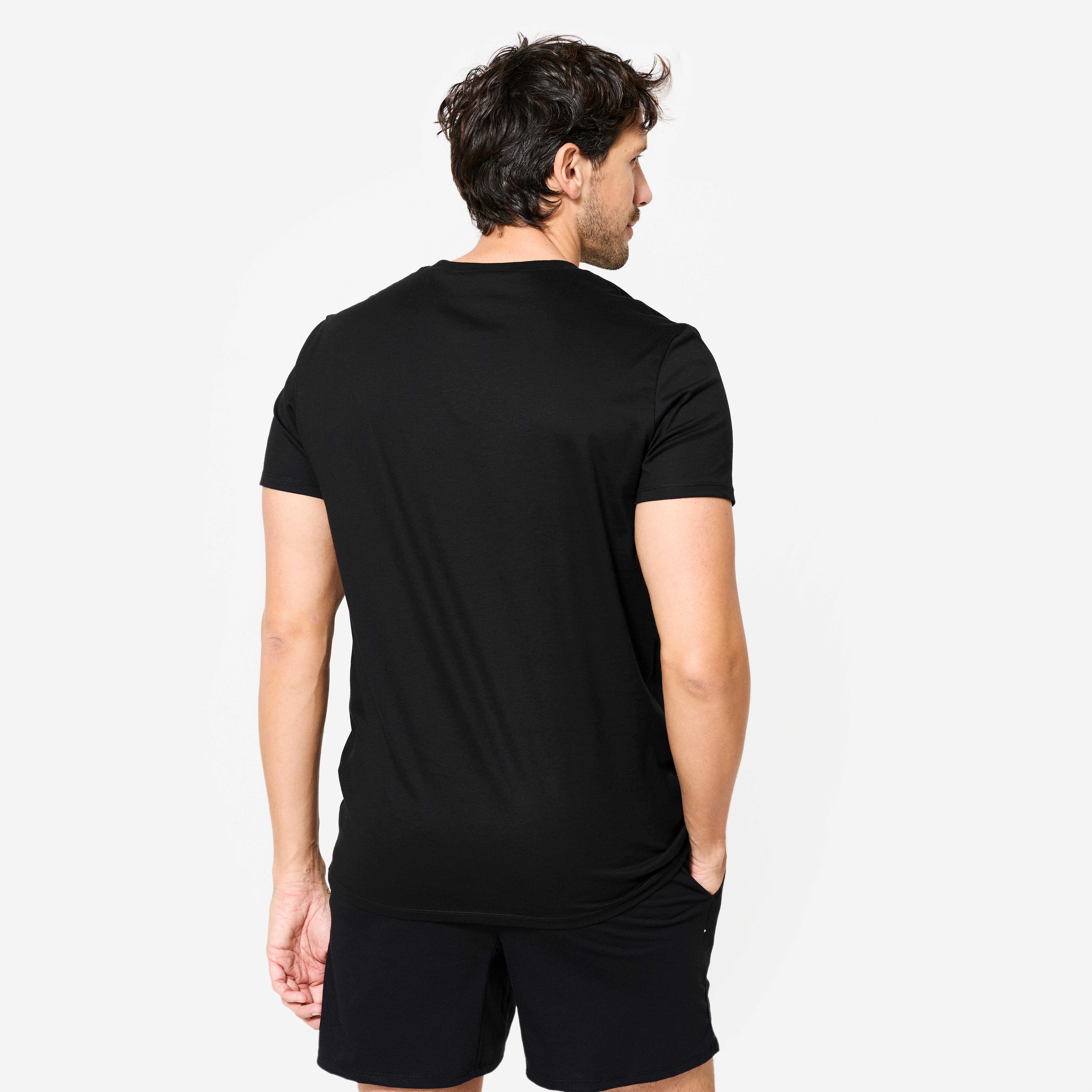 T-shirt de fitness stretch homme, blanc DOMYOS