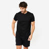 Men's T-Shirt For Gym Cotton Rich 100-Black