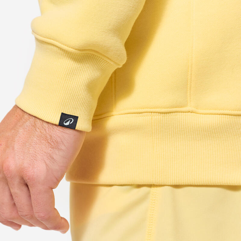 Sweat à capuche de fitness homme, jaune