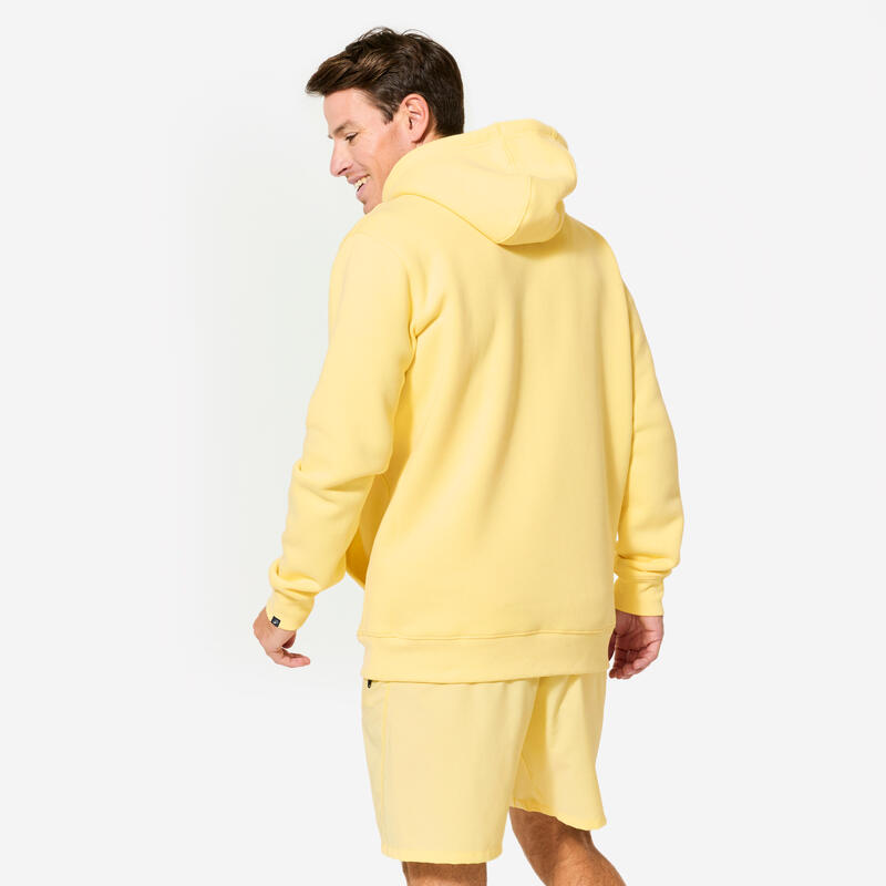 Sweat à capuche de fitness homme, jaune