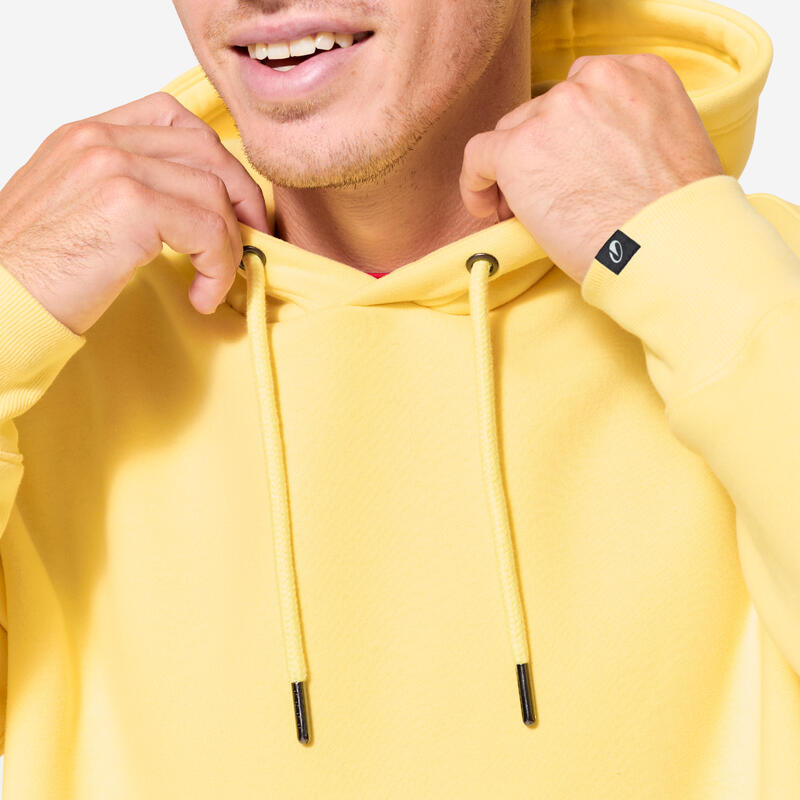 Sweat à capuche de fitness homme, jaune