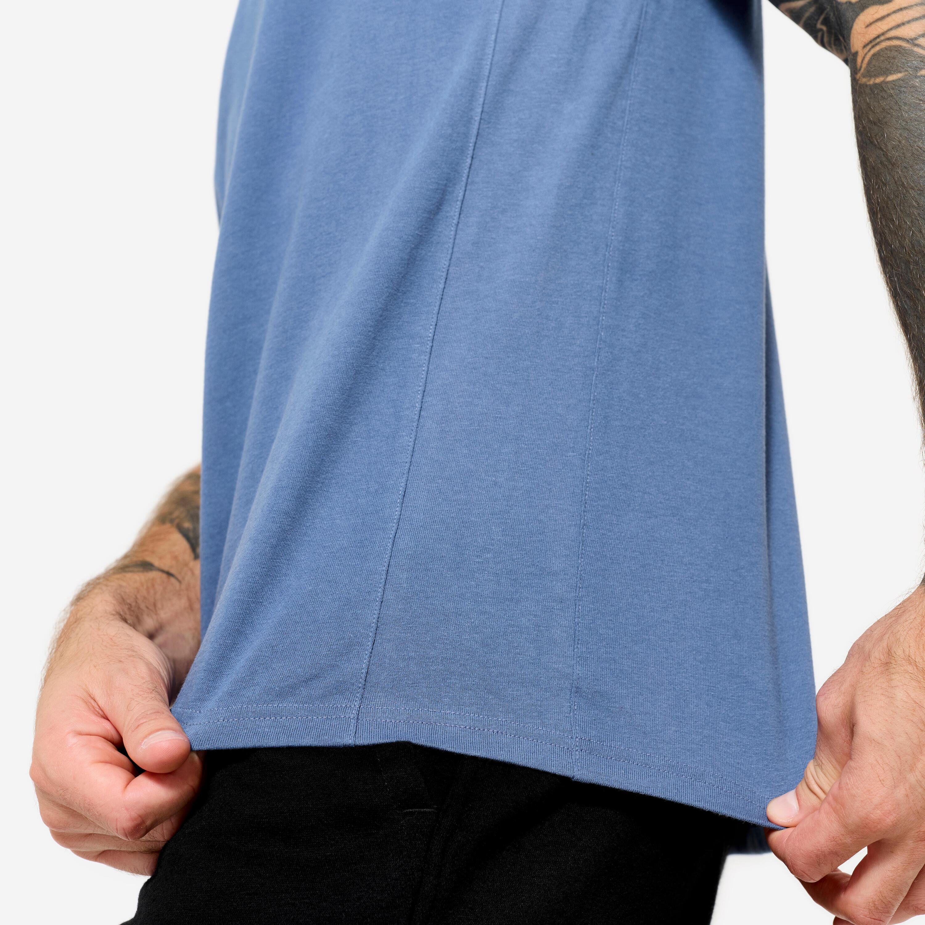 Rekbare tanktop voor fitness heren komeetblauw 6/6