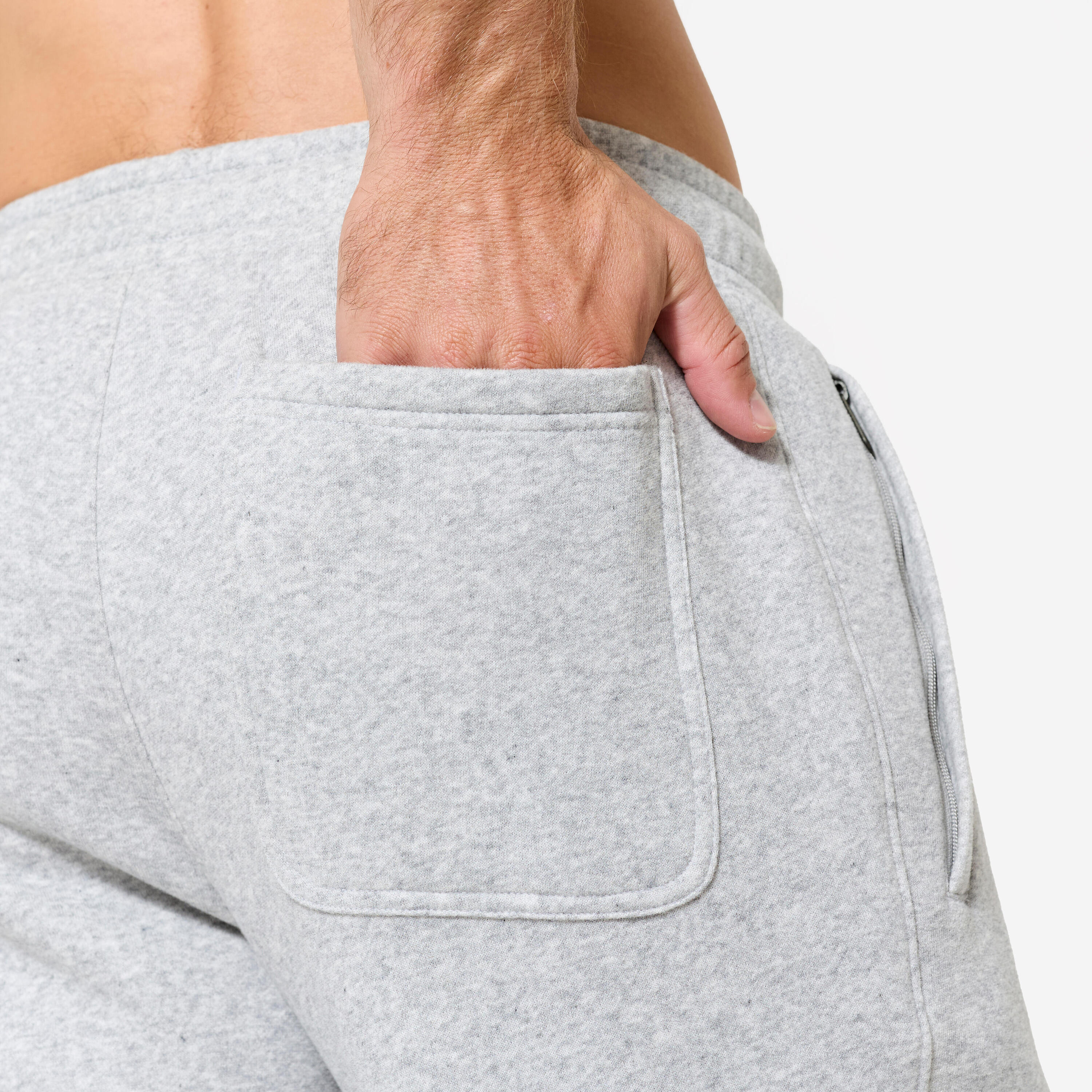 Fitnessbroek voor heren grijs 6/9