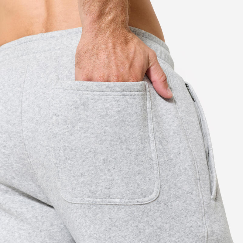 Pantalon de fitness en molleton homme, gris