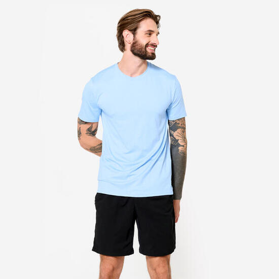 T-shirt de fitness doux homme, bleu