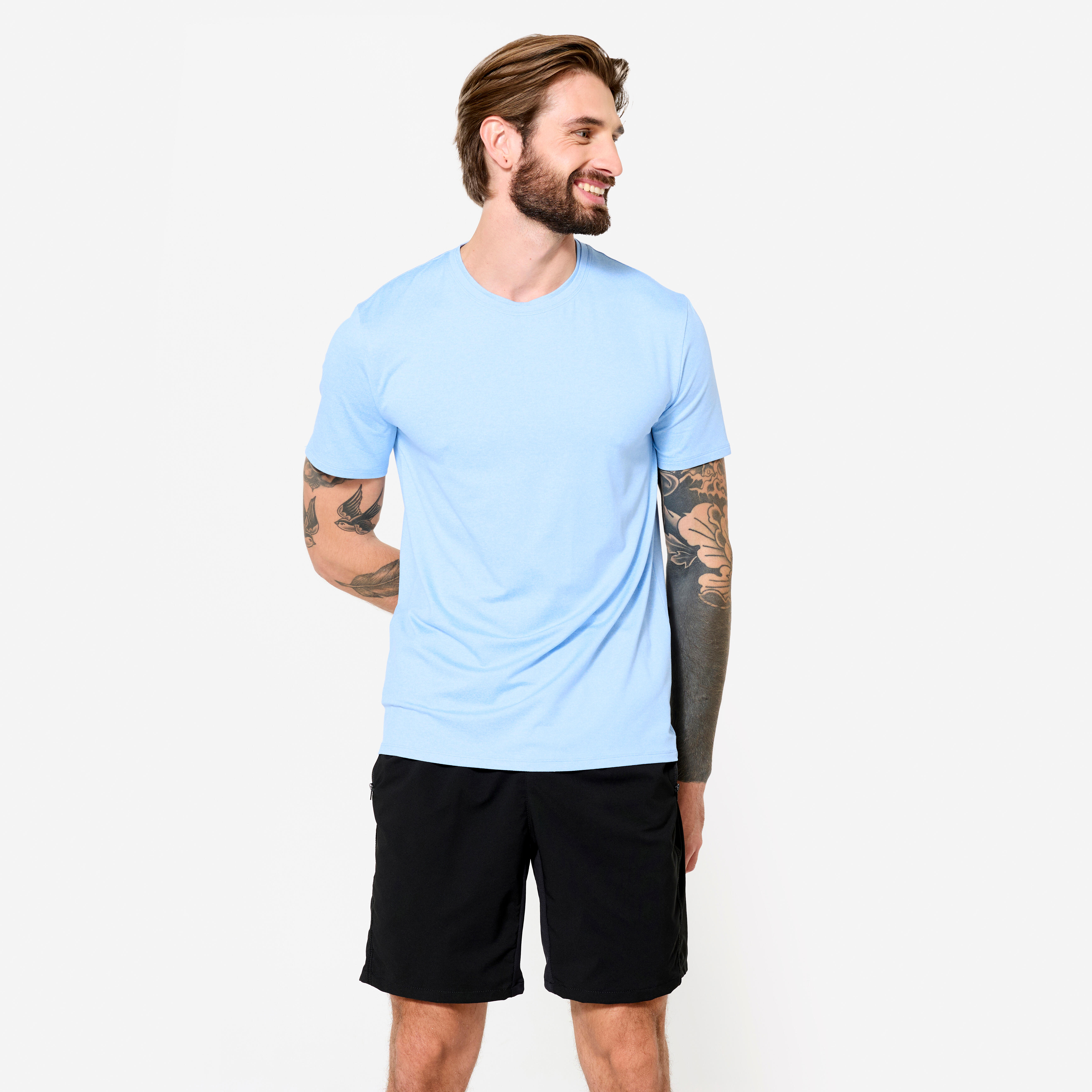 Tricou fitness moale Albastru Bărbați