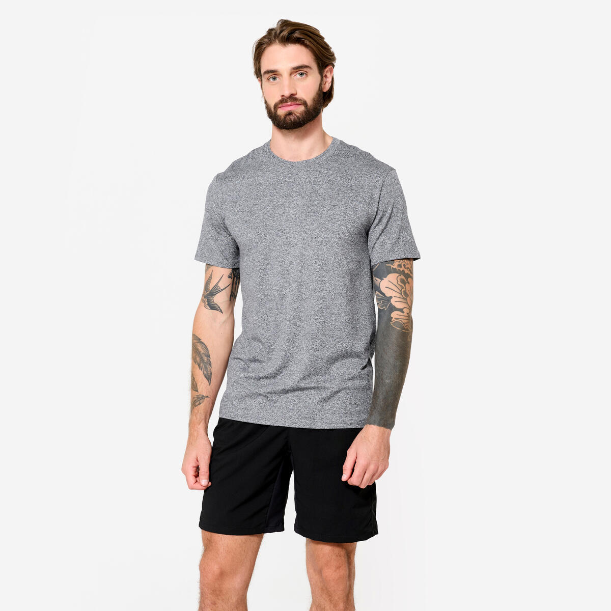 T-shirt de fitness doux homme, gris