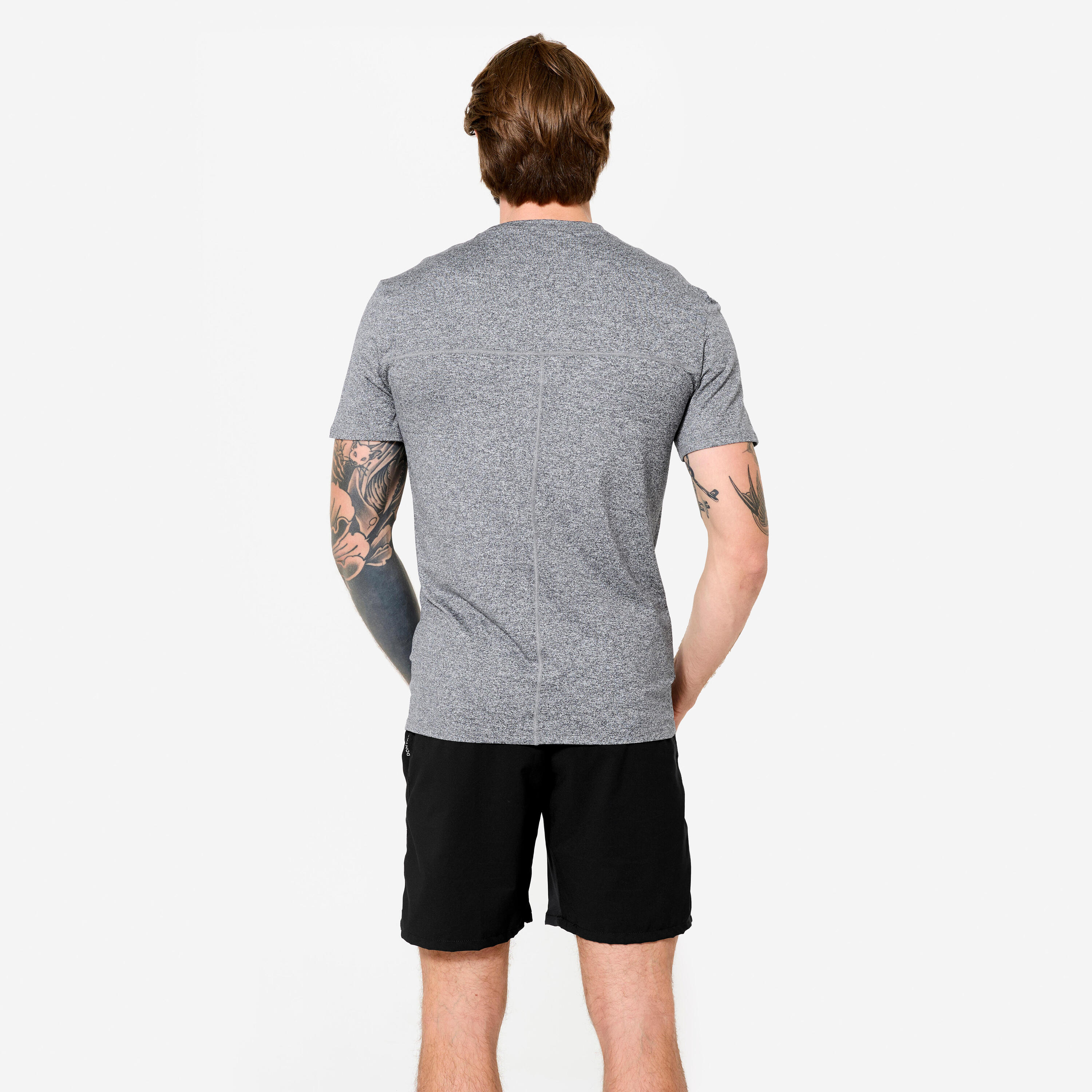 Camiseta manga corta Fitness 94% poliéster Hombre gris suave 4/6