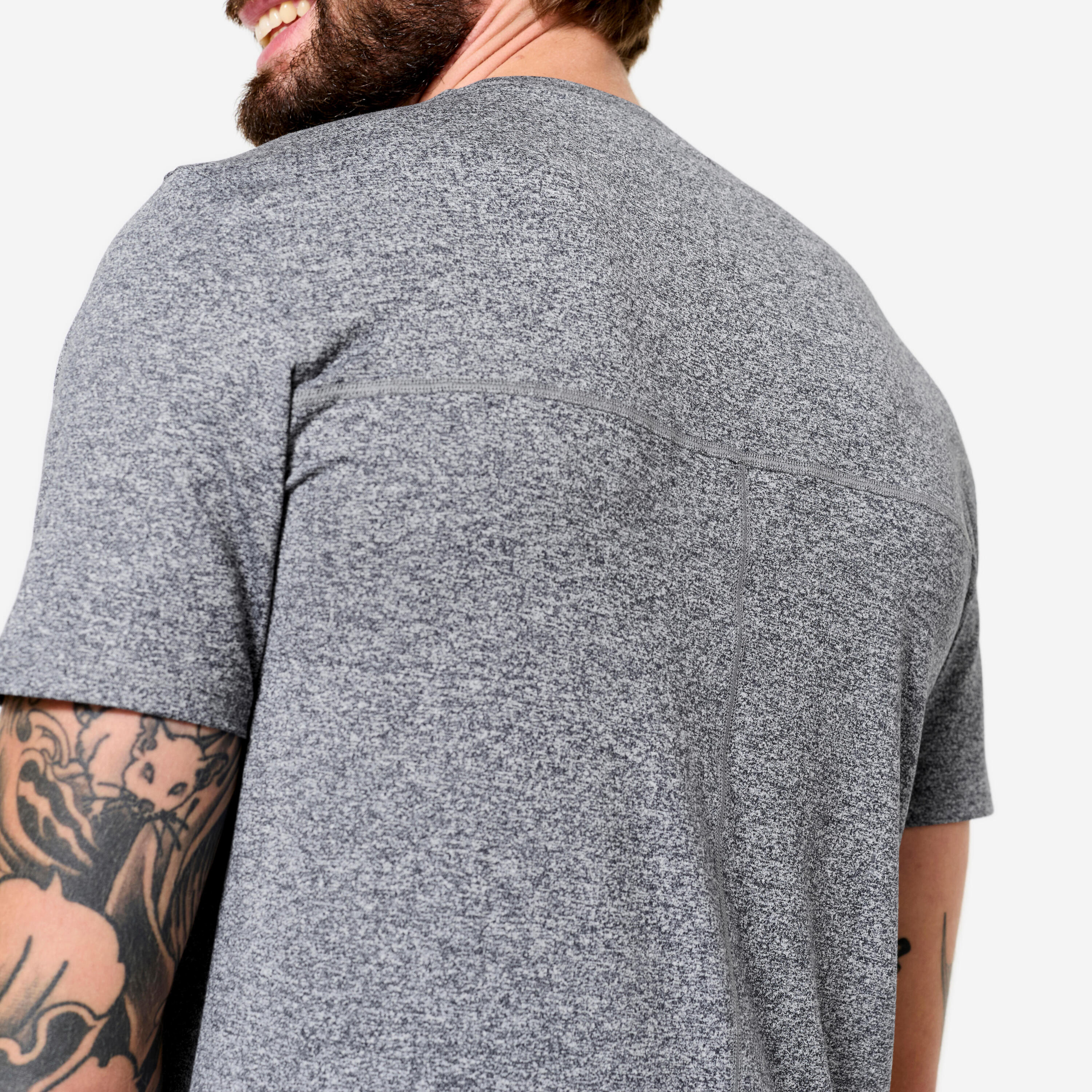 Camiseta manga corta Fitness 94% poliéster Hombre gris suave 6/6