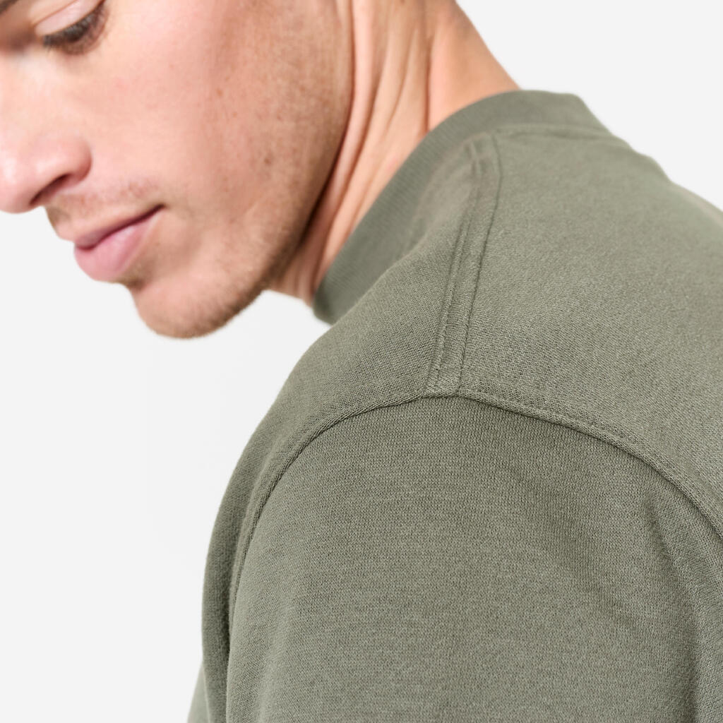 Sweat chaud en molleton homme, vert kaki
