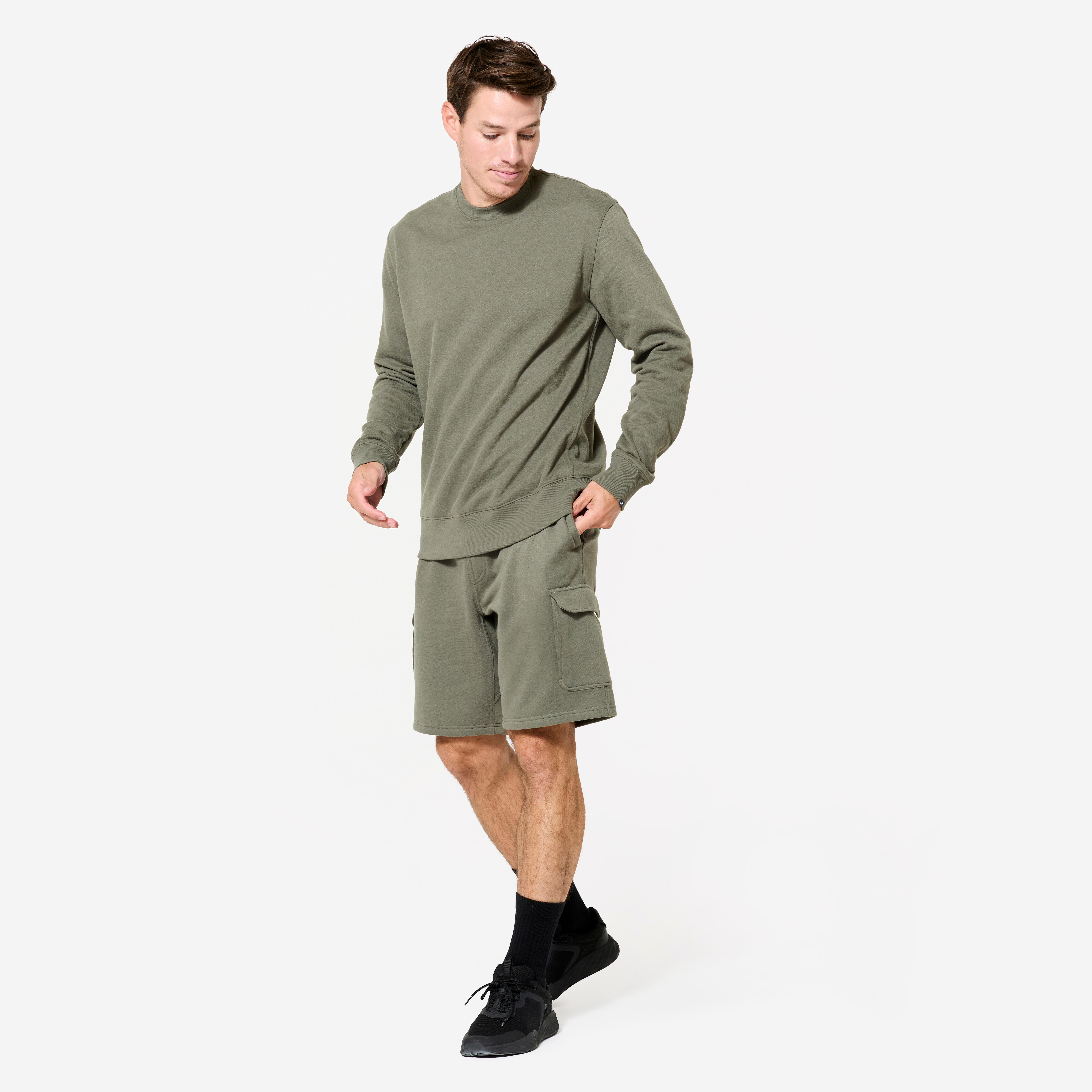 Saco sudadera cálido fleece para Hombre verde Decathlon