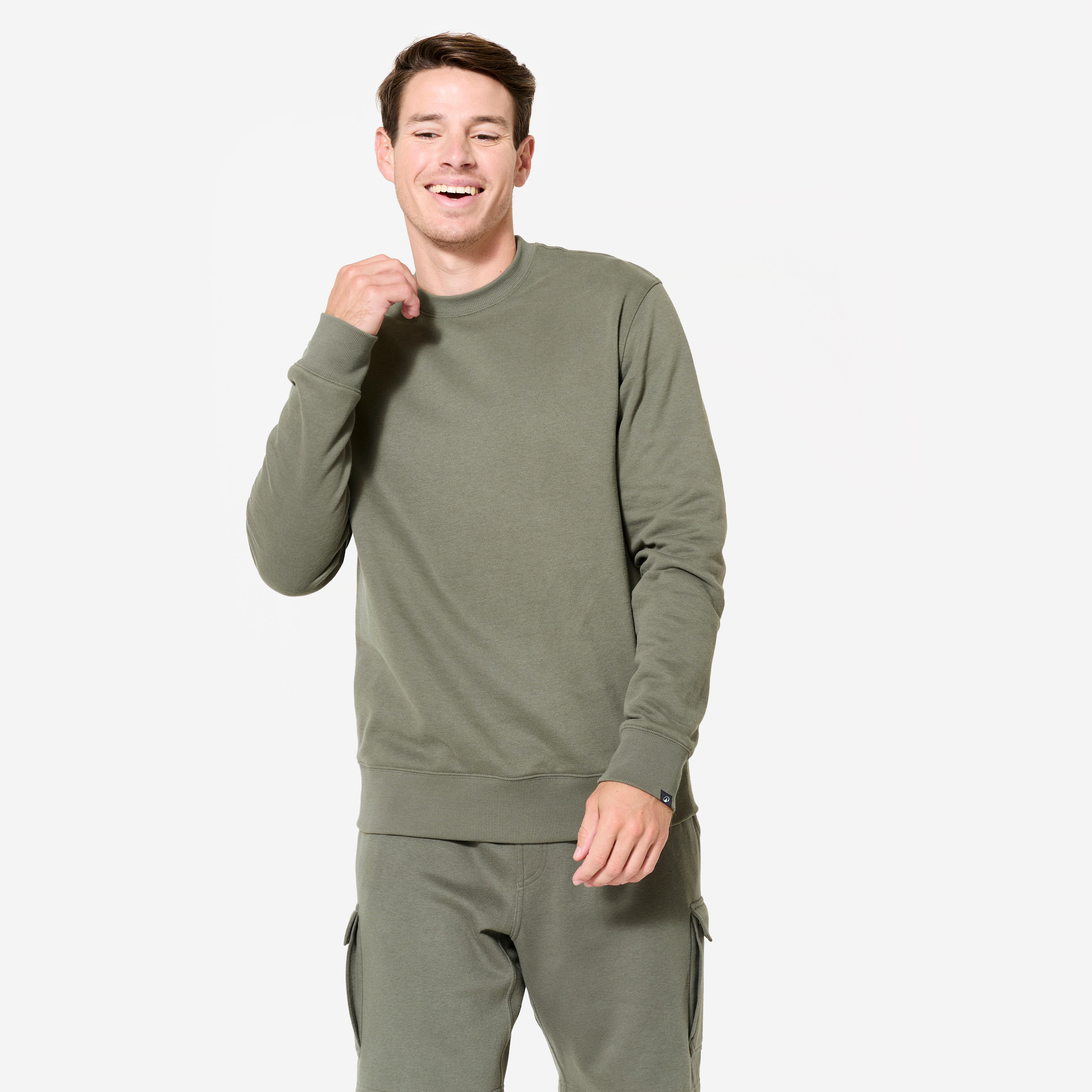 Saco sudadera cálido fleece para Hombre verde