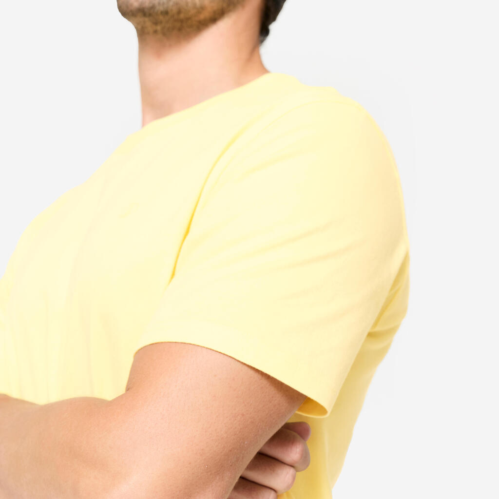 T-shirt fitness homme col rond manches courtes, bleu clair