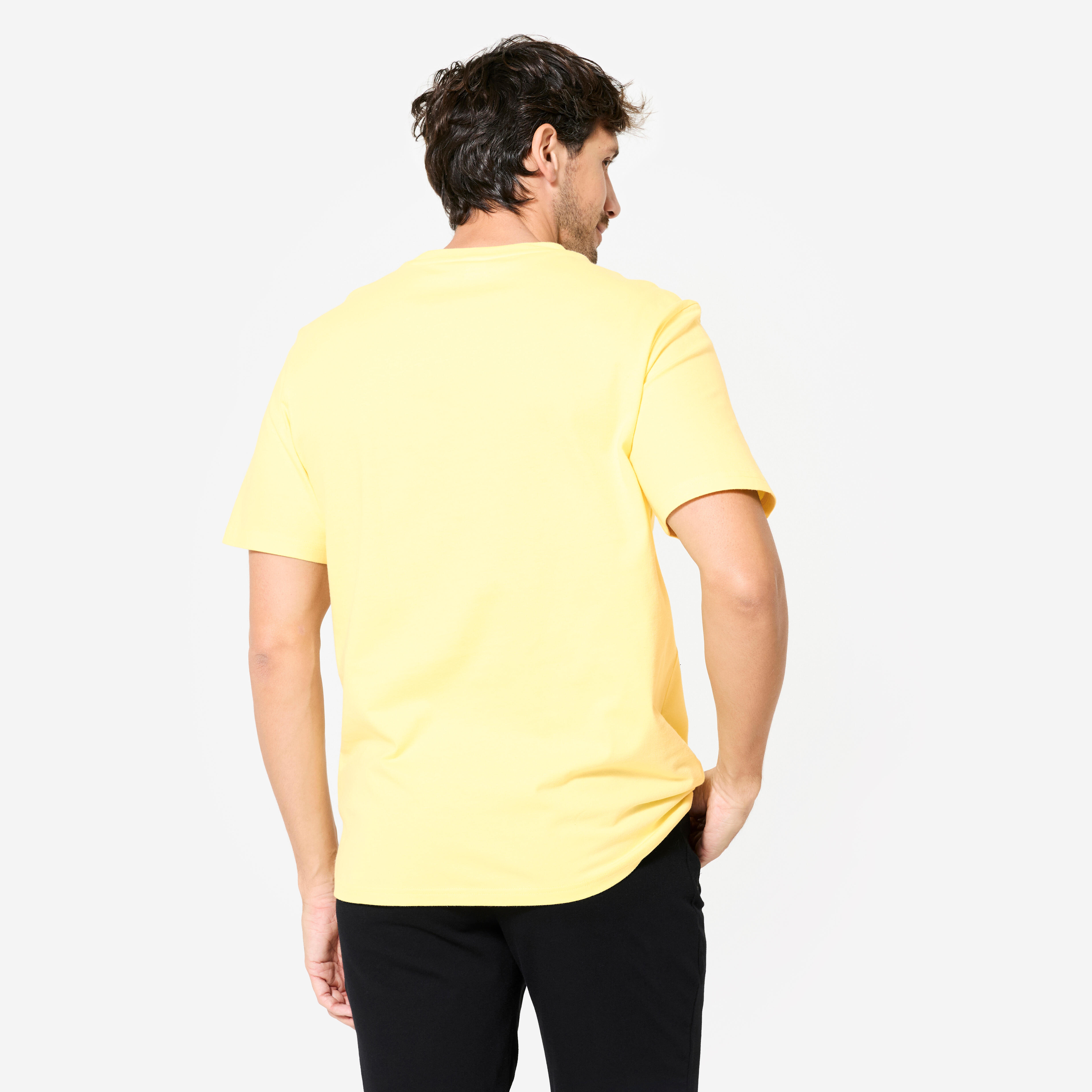 Men’s Breathable Fitness T-Shirt - Regular 500 Yellow - DOMYOS
