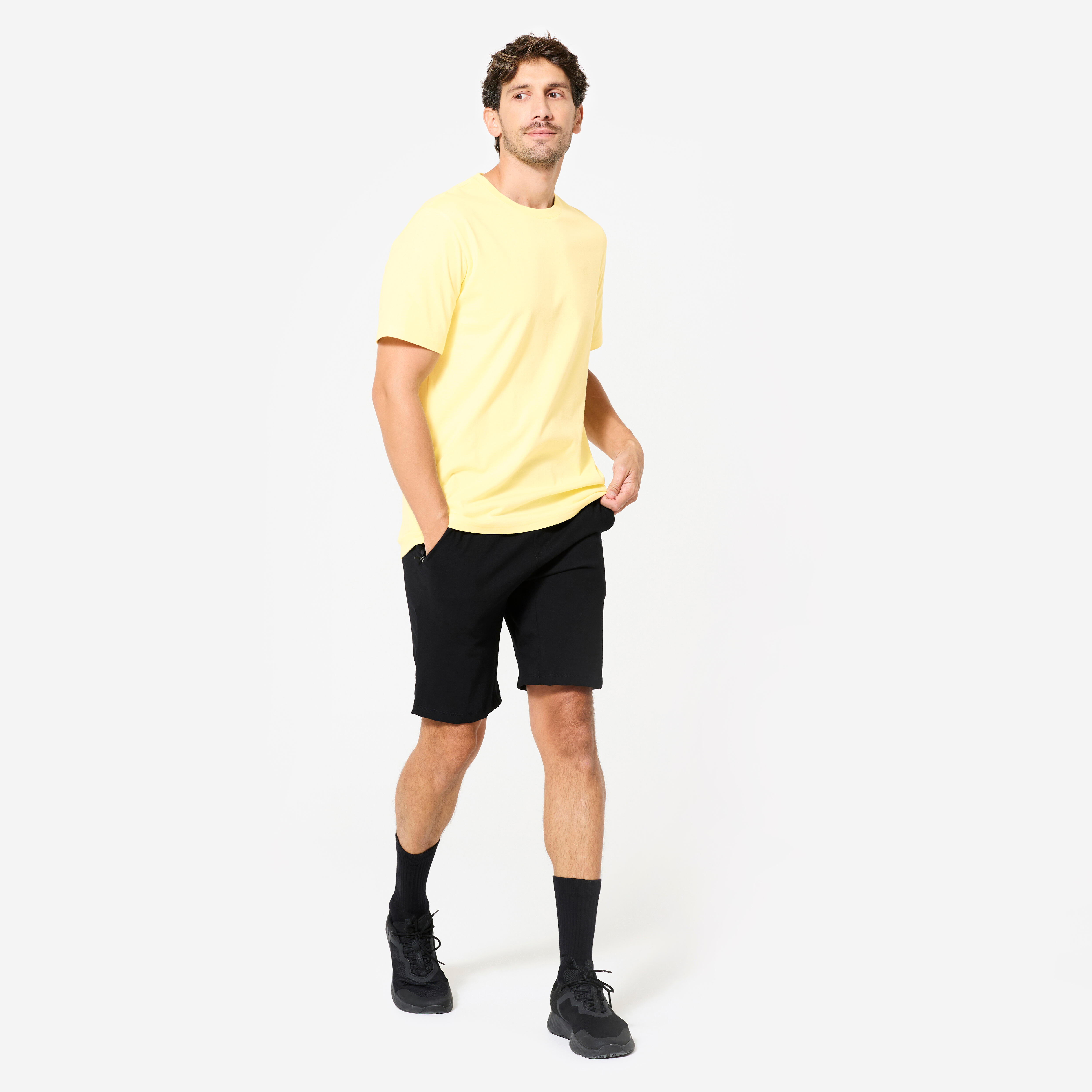 Men’s Breathable Fitness T-Shirt - Regular 500 Yellow - DOMYOS