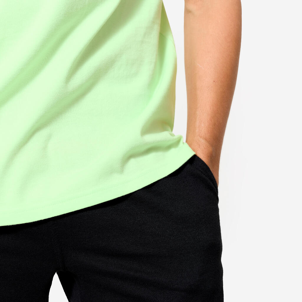 T-shirt fitness homme col rond manches courtes, bleu clair