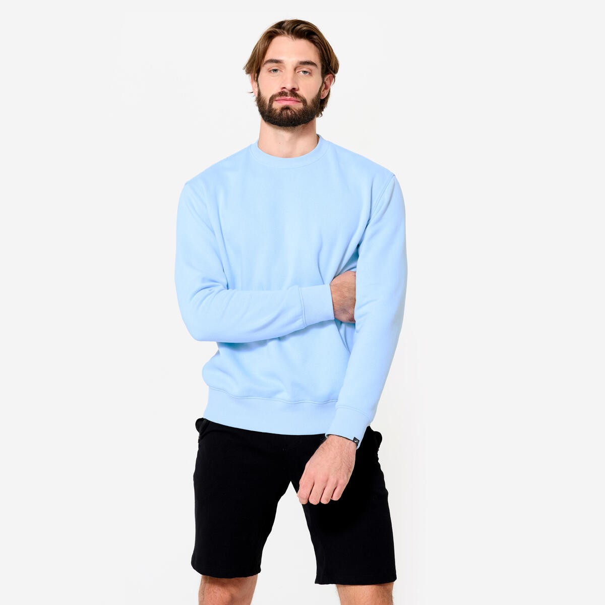Sweat chaud en molleton homme, bleu flocon