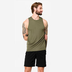 Débardeur de fitness respirant homme, vert kaki