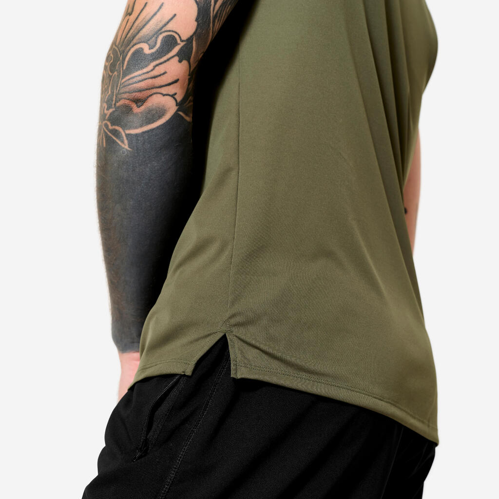 Débardeur de fitness respirant homme, vert kaki