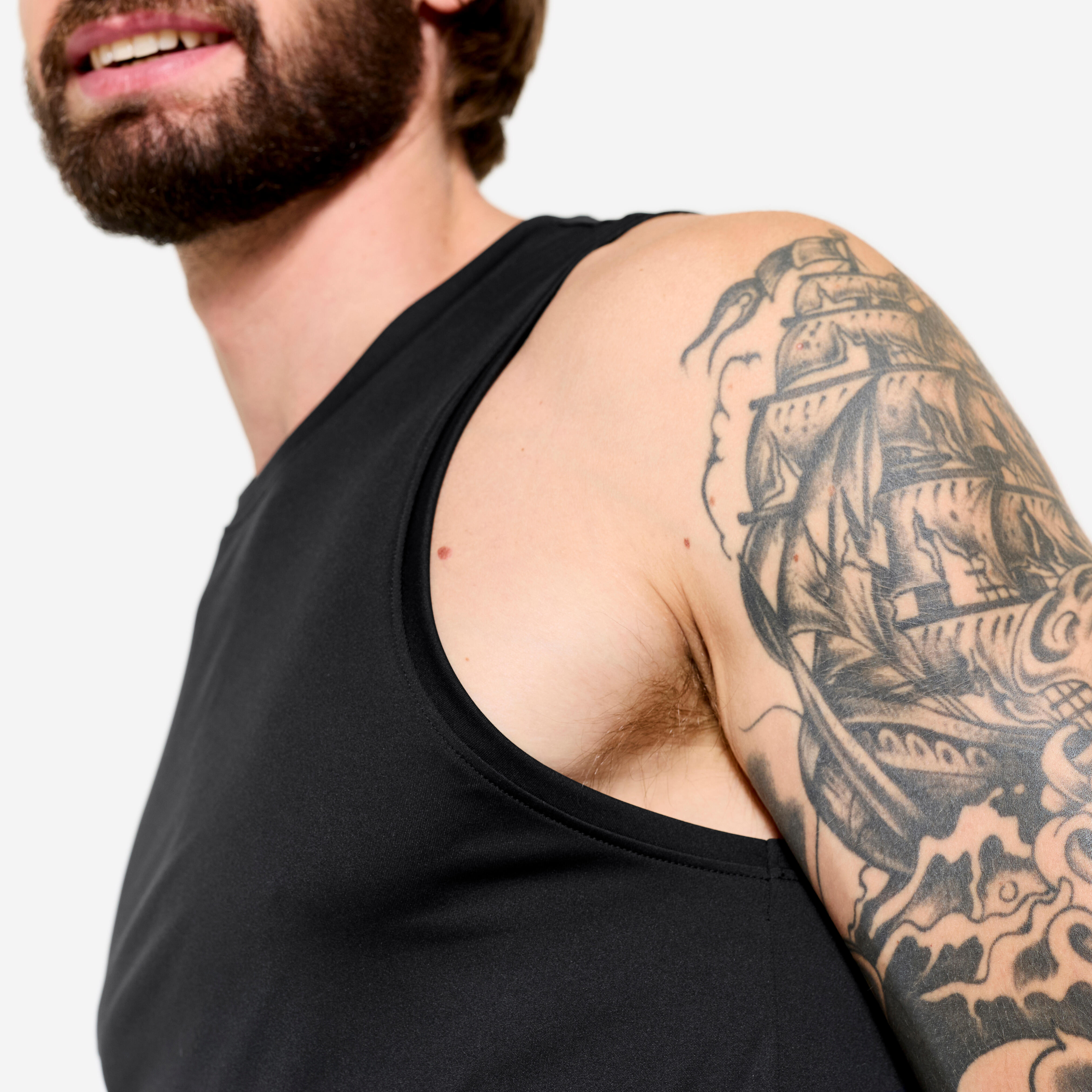 Stretchy Gym Men's Tank Top- Smoked Blue