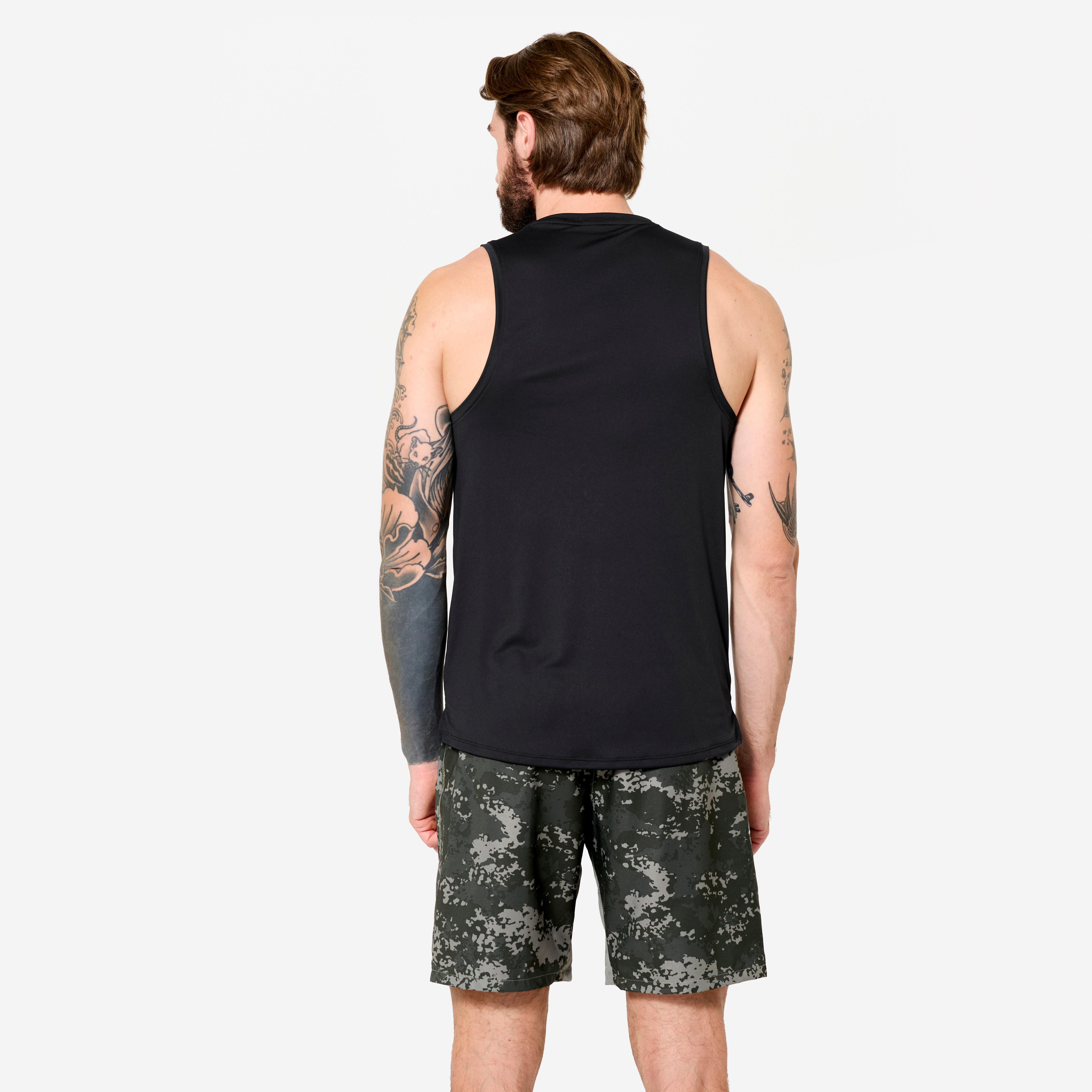 Stretchy Gym Men's Tank Top- Smoked Blue