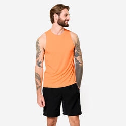 T-shirt Sem Mangas Respirável de Fitness Homem Laranja