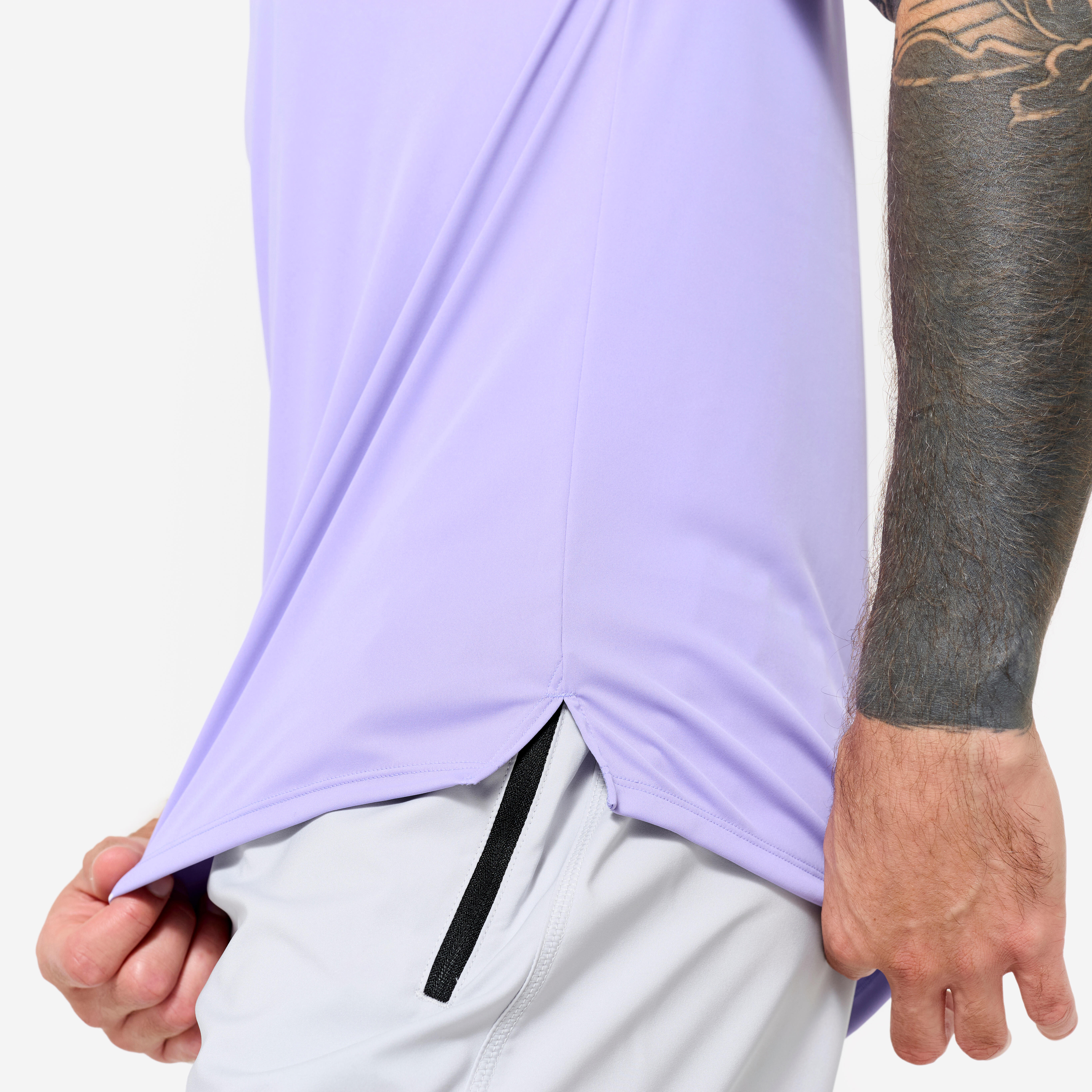 Crew Neck Short-Sleeved Breathable Men's Gym T-Shirt 120- Lavender Purple