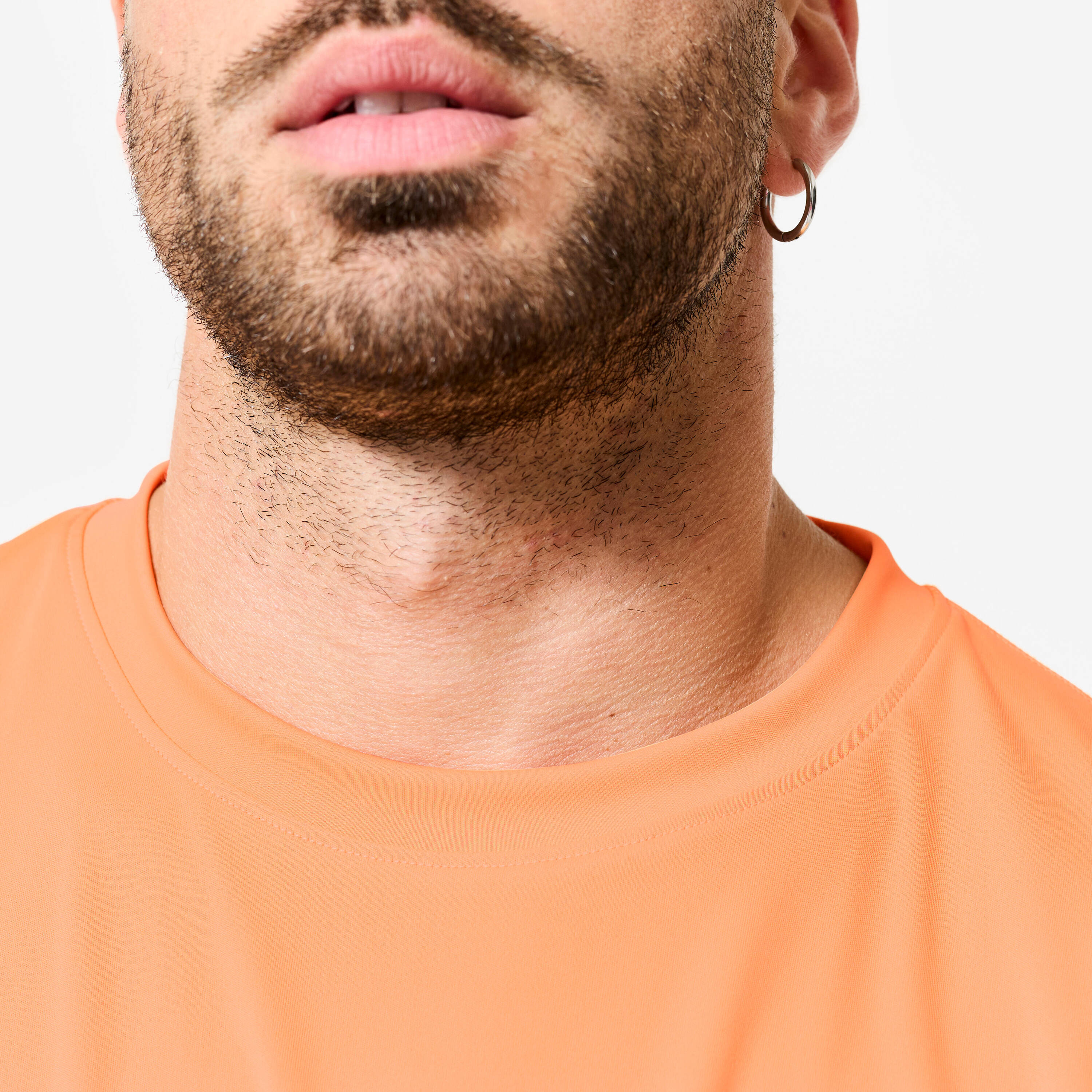 Men's Short-Sleeved Crew Neck Breathable Fitness T-Shirt - Orange -  3