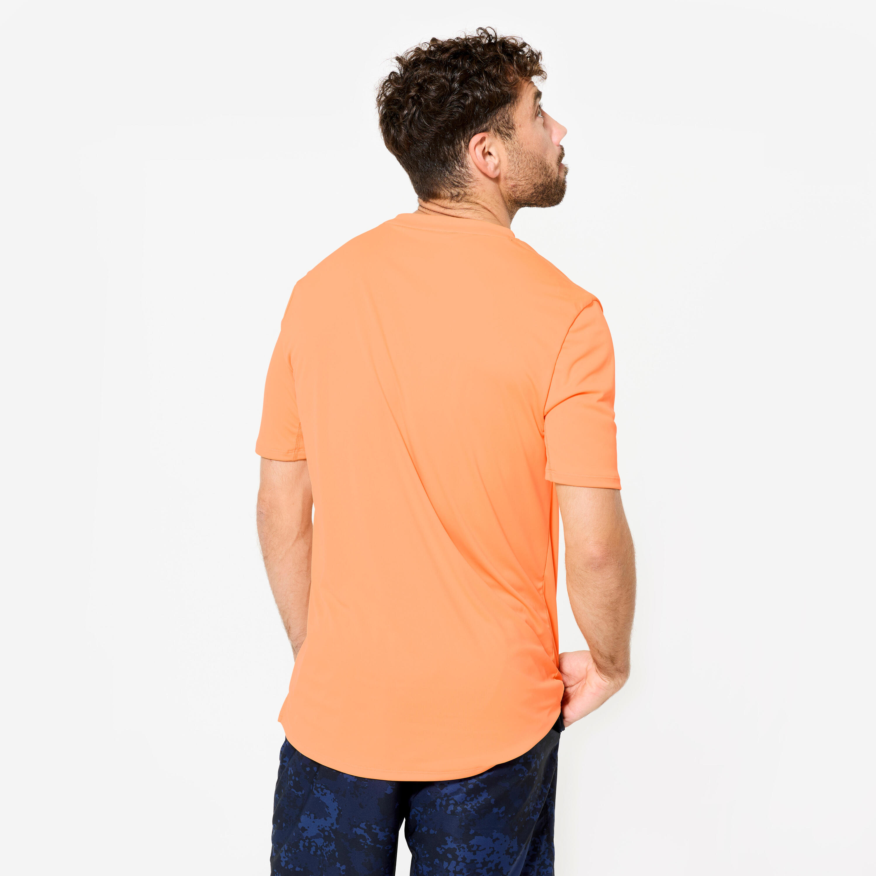 Men's Short-Sleeved Crew Neck Breathable Fitness T-Shirt - Orange 4/6