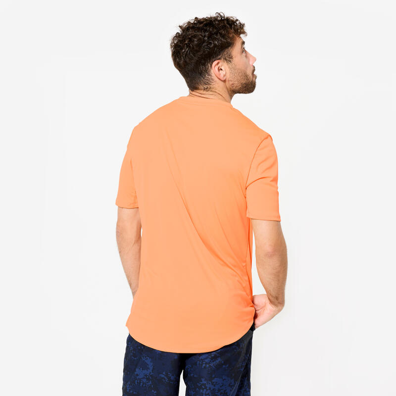 T-shirt de fitness manches courtes respirant col rond homme, orange