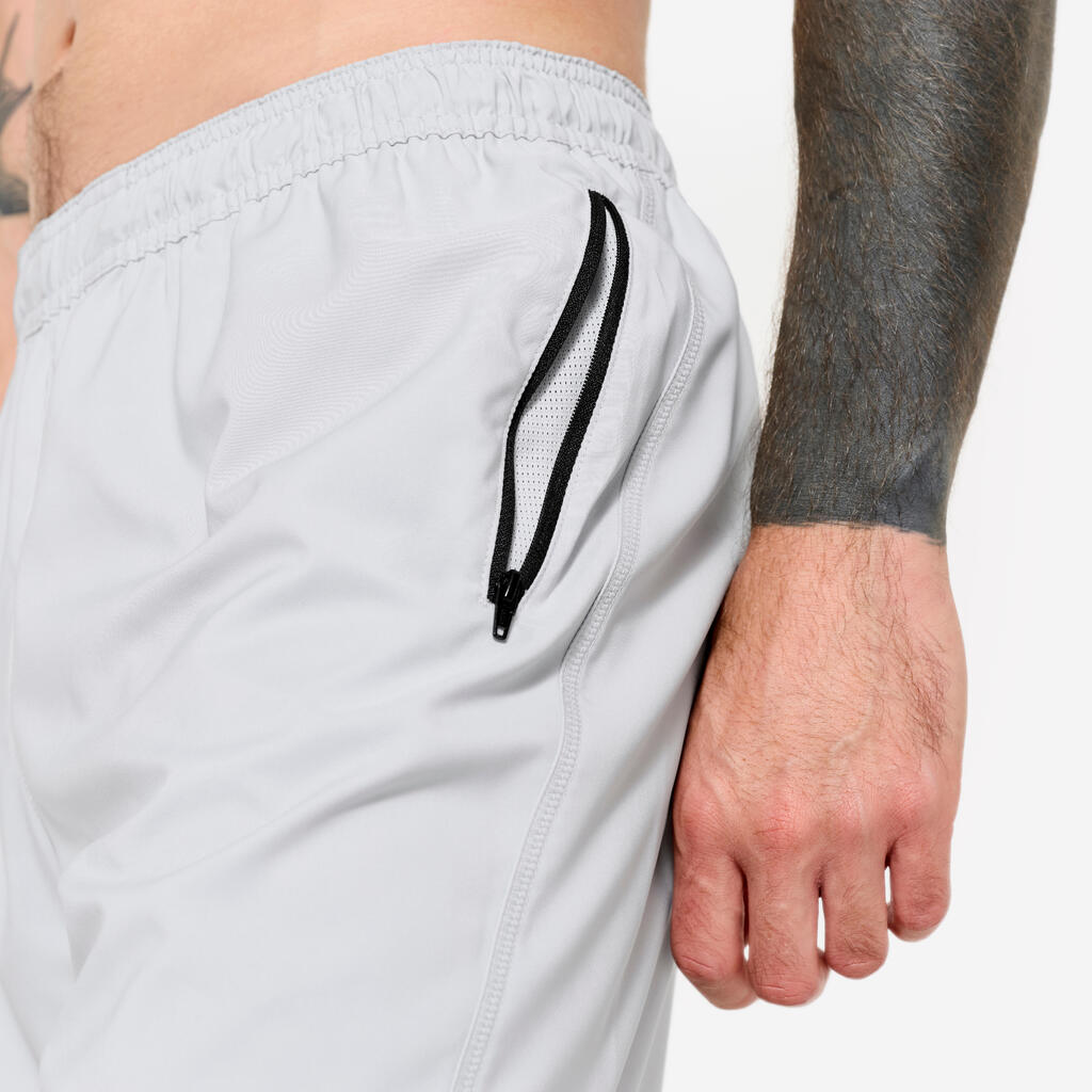 Short de fitness avec poches zipées homme, bleu marine