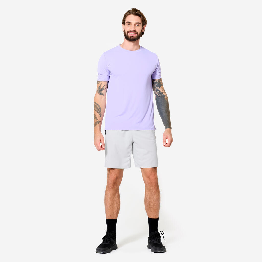 Short de fitness avec poches zipées homme, bleu marine