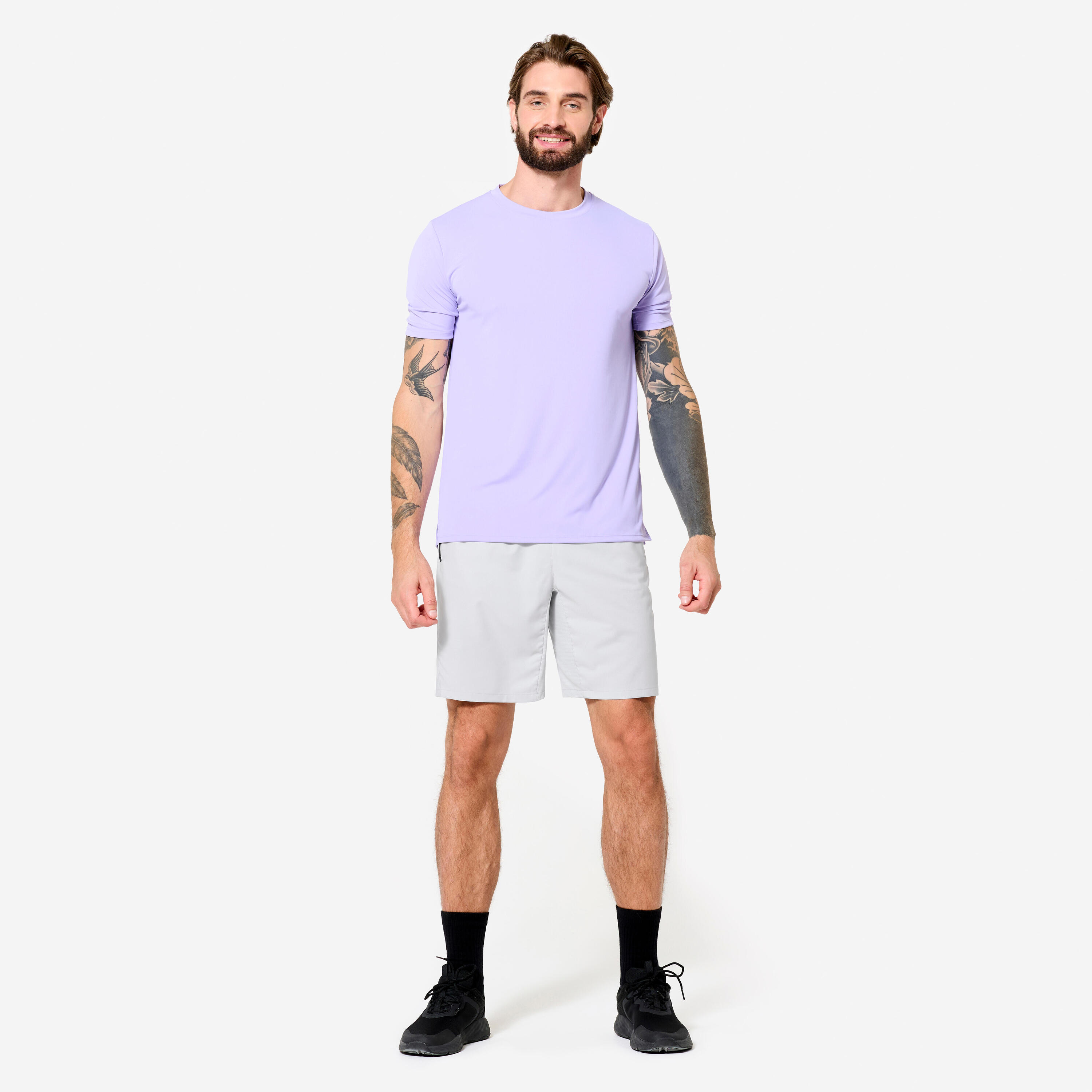Men's Breathable Fitness Shorts with Zipped Pockets - Pearl Grey 2/6
